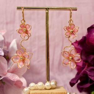Alternative view of Petal Vine Earrings - Blush Pink