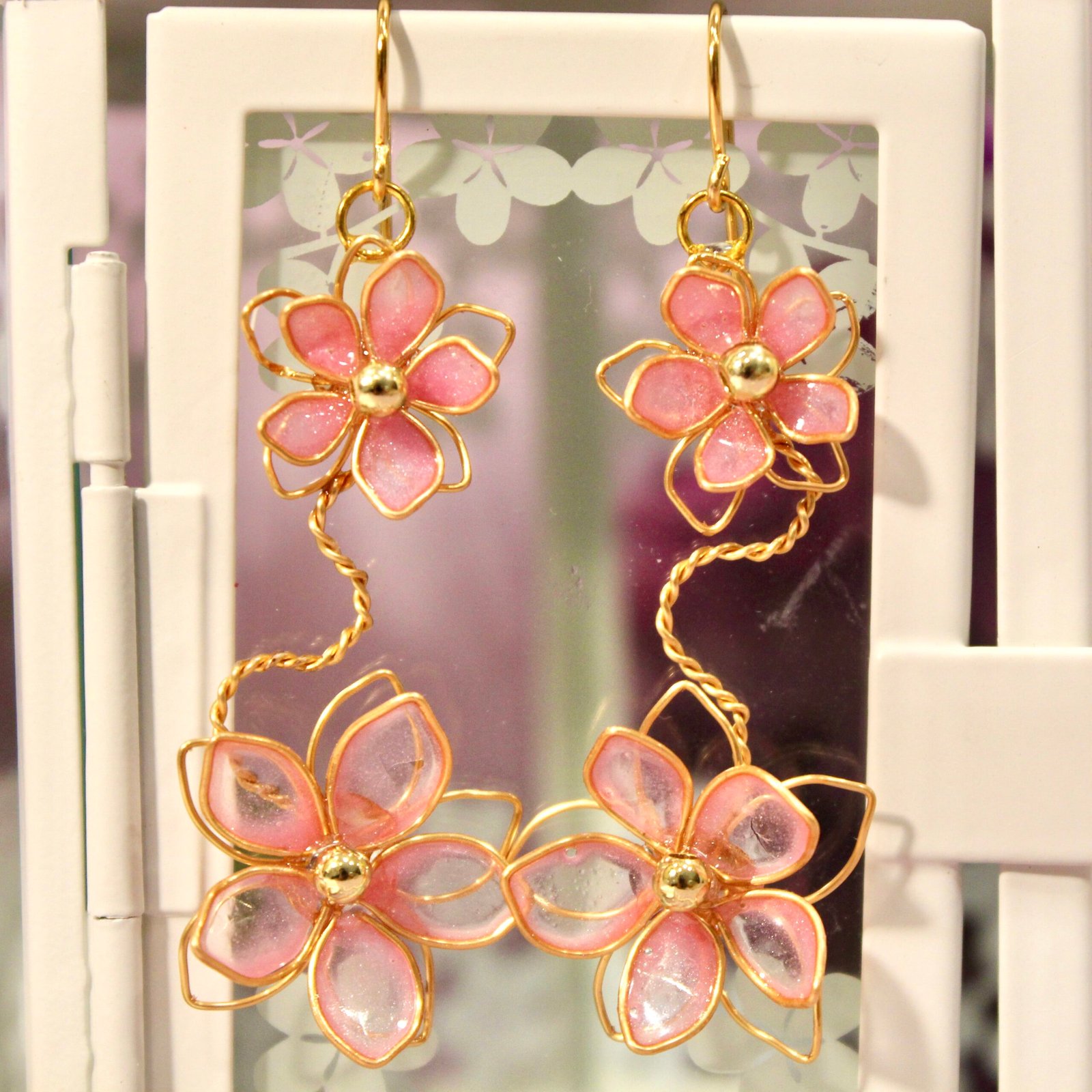 Petal Vine Earrings - Blush Pink