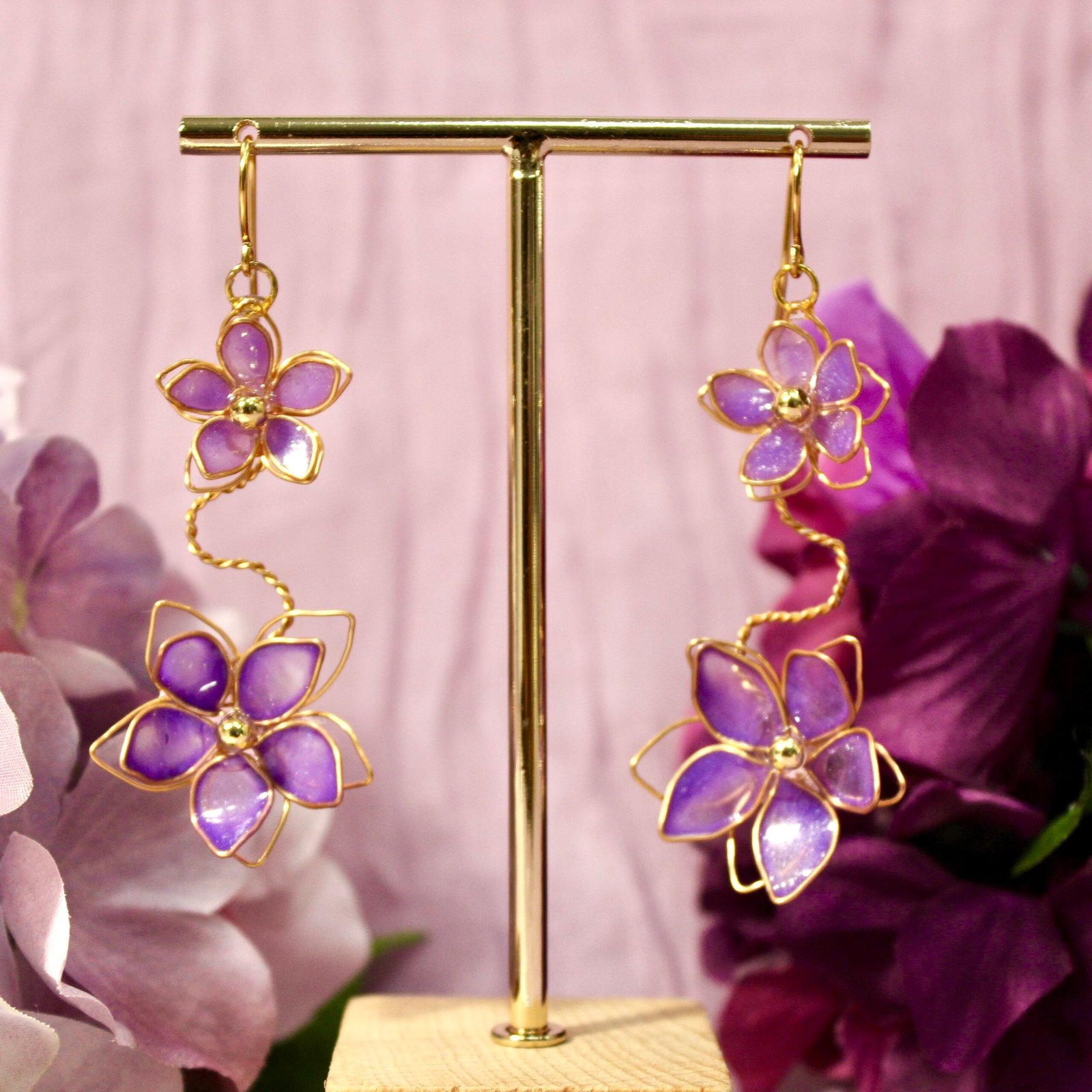 Petal Vine Earrings - Amethyst - Image 2