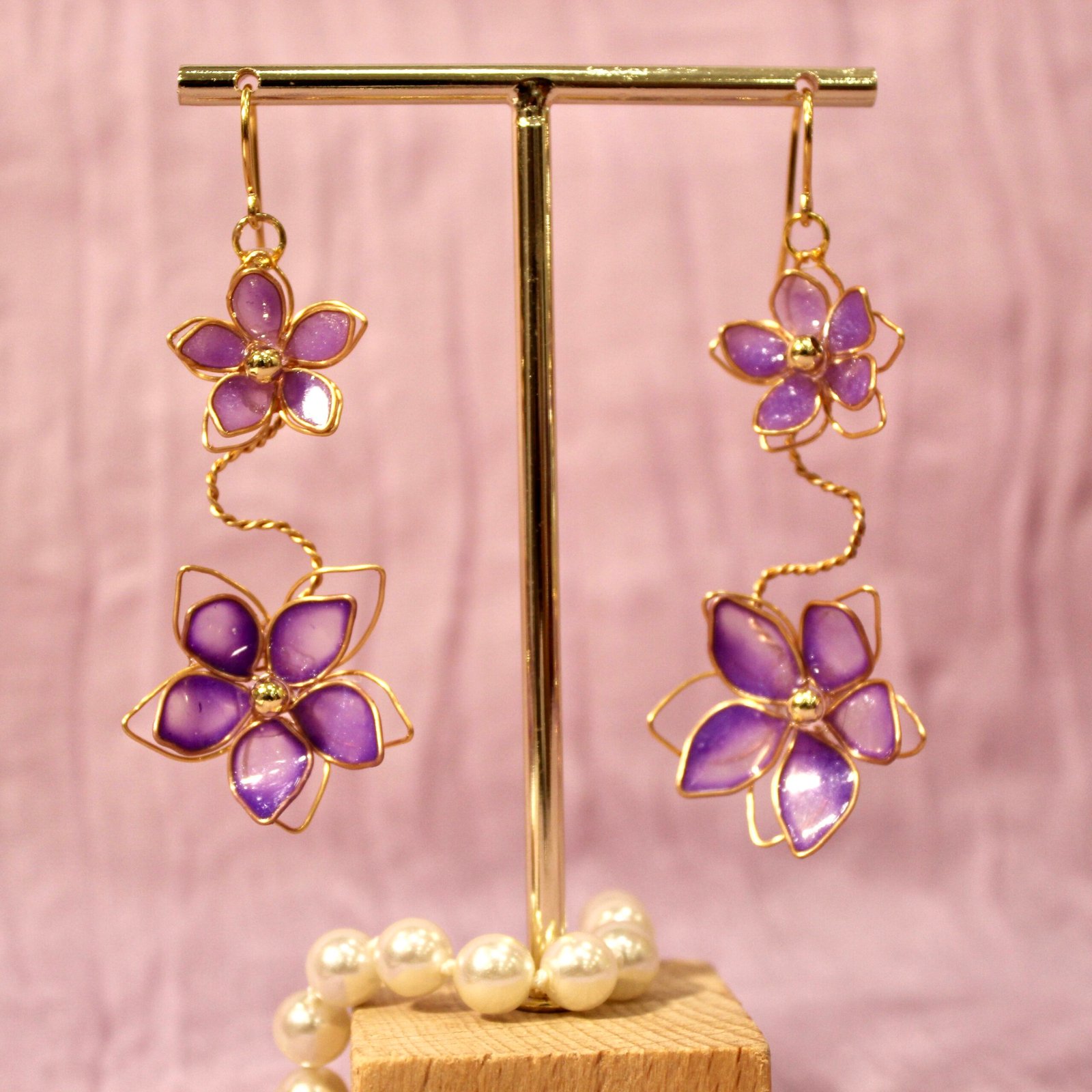 Petal Vine Earrings - Amethyst - Image 3
