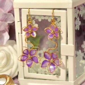 Petal Vine Earrings - Amethyst