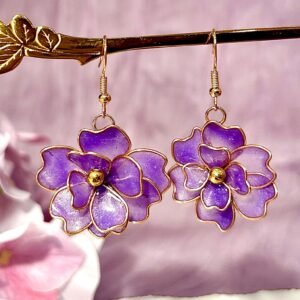 Lavender Bloom - Resin Dangle Earrings